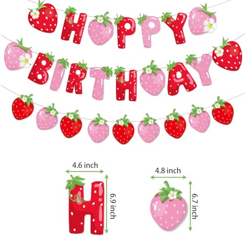 Strawberry Fruit Banners - Happy Birthday Theme Party Hanging Decorations for Occasions & Festivals
| Strawberry Fruit