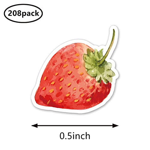 Strawberry Planner Stickers for Kids 0.5in Scrapbooking Craft Calendar 208-Pack