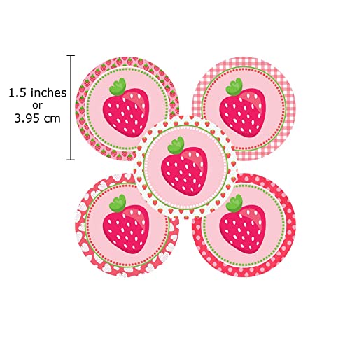 Adore By Nat Pink Strawberry Sticker Labels for Girls Children's Fruit Birthday Party Supplies Set of 50
| Adore By Nat