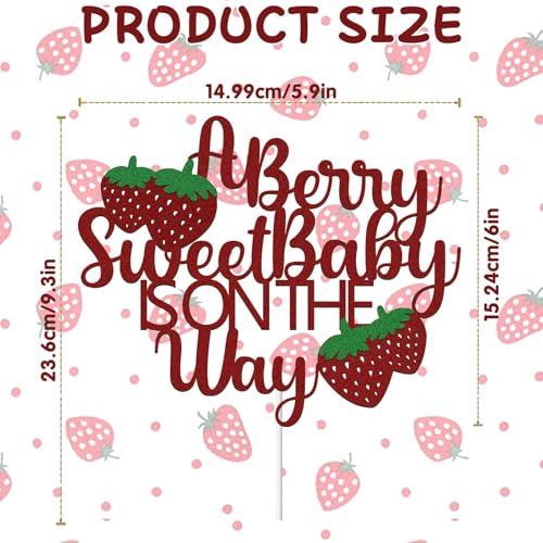 Berry Sweet Baby Shower Decorations One Cake Topper Strawberry Cake Toppers for Kids
| Summer Strawberry Theme Party De