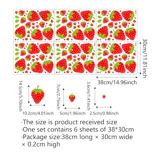 180pcs Cute Strawberry Themes Wall Decals for Girls' Bedroom and Bathroom Decor  
| Removable Strawberry Shortcake Stic