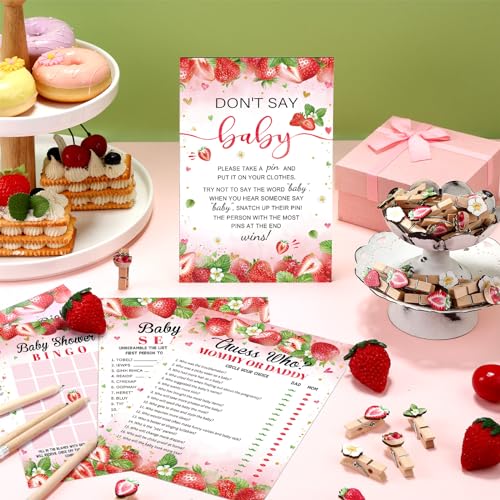 Patelai 321 Pcs Baby Shower Games Supplies for Guests, 5 Sets Activities Cards with 20 Pencils 1 Don't Say Baby Sign 50