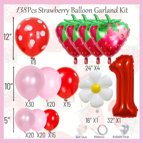 Strawberry Balloon Garland Perfect for Berry First Birthday Parties
| Pink Red Balloon Arch Ideal for Sweet Baby Shower