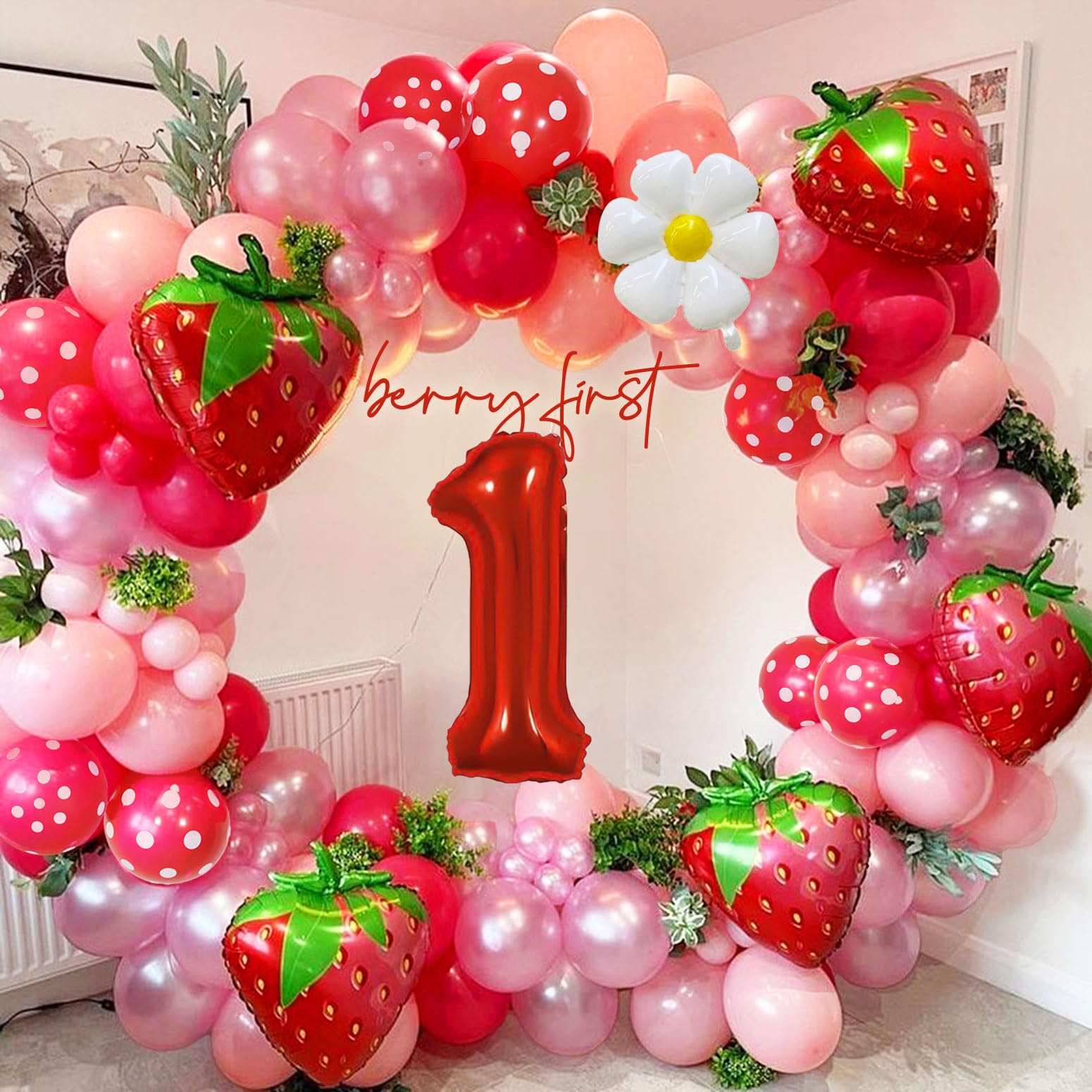 Strawberry Balloon Garland Perfect for Berry First Birthday Parties
| Pink Red Balloon Arch Ideal for Sweet Baby Shower