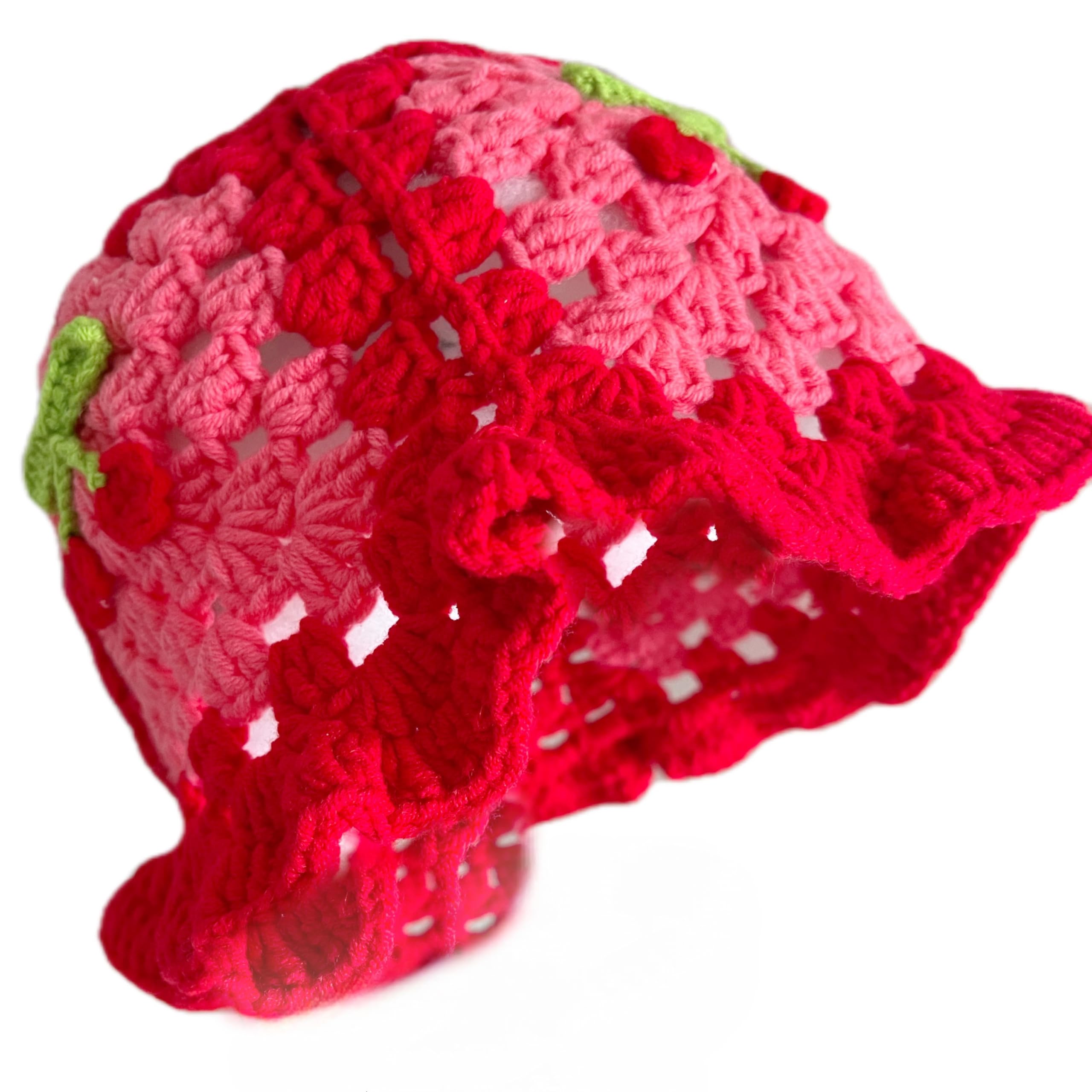 VEYRNEIC Floral Crochet Bucket Hat for Women Cute and Comfy Beach Hat Fashion Casual Floppy Knit Caps Folding Hat for Wo