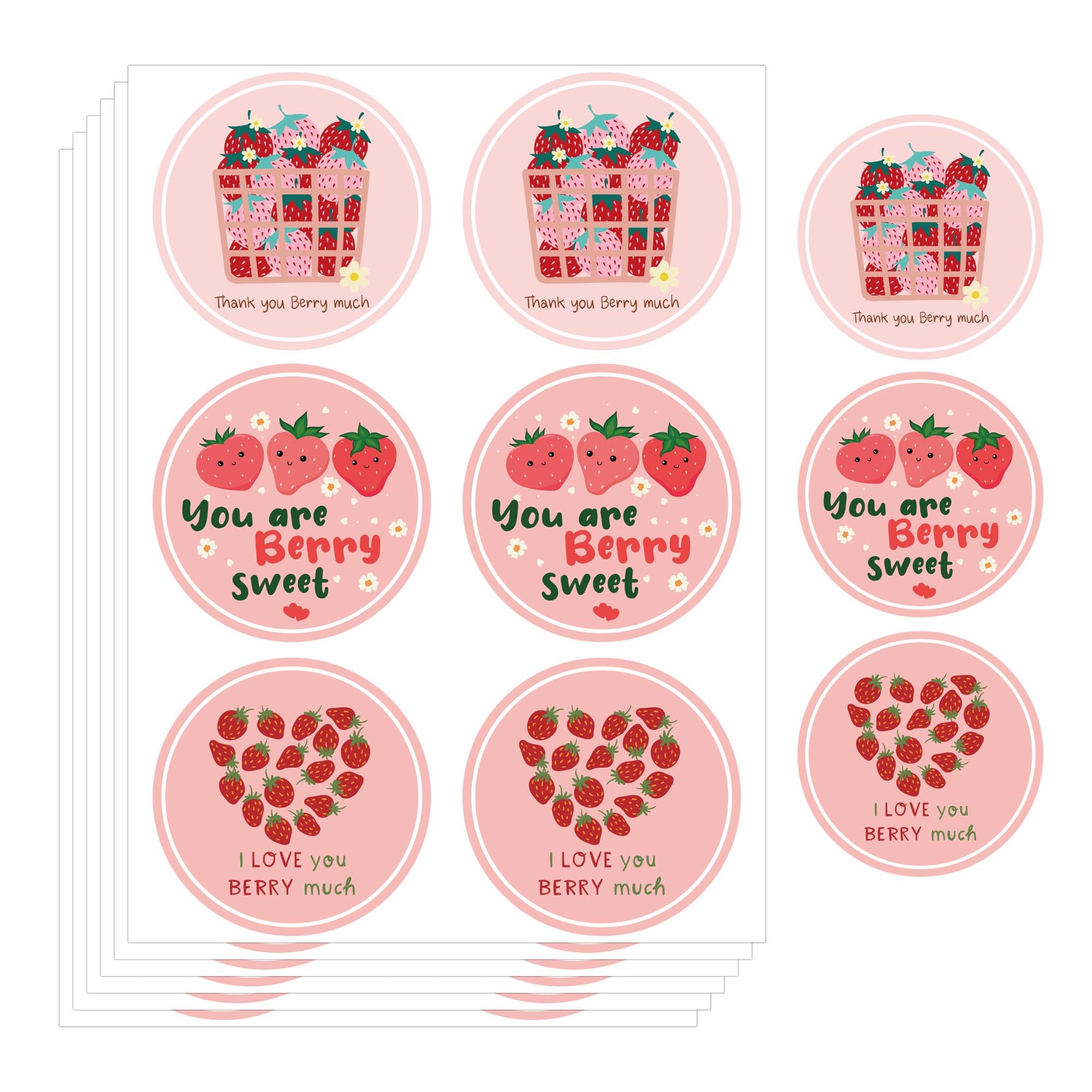Cute Pink Strawberry Thank You Stickers - 2 inch Bow for Scrapbooking and Crafting
Cute Pink Strawberry Thank You Sticke